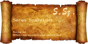 Seres Szalviusz névjegykártya